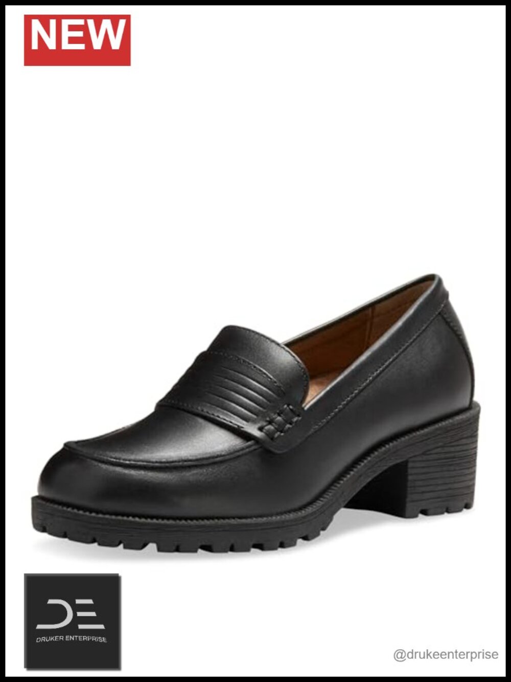 Women's Leather Penny Loafers - Classic Slip-On Shoes with Cushioned Insole